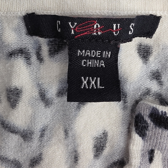 Cyrus 2X Gray Leopard Print Cardigan Sweater Button Down Soft Sexy Cg-3064 - Picture 8 of 12